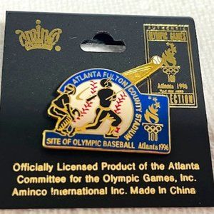 NEW VTG Authentic Olympic Baseball Games Site Atlanta 1996 Lapel Hat Tack Pin